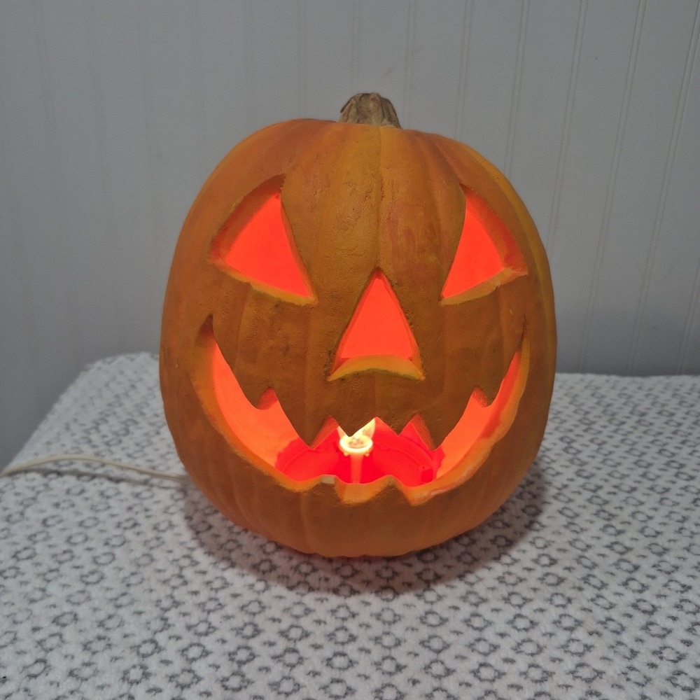 Vintage Trendmasters 1993 Light Up Pumpkin Jack O Lantern Halloween Foam Mold